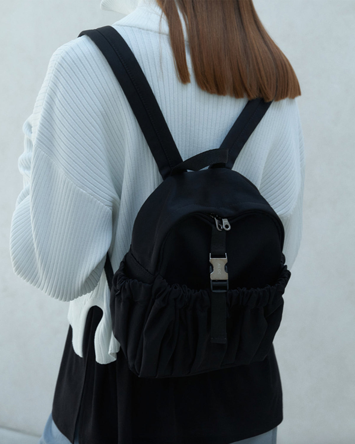Gathered Mini Backpack - Black