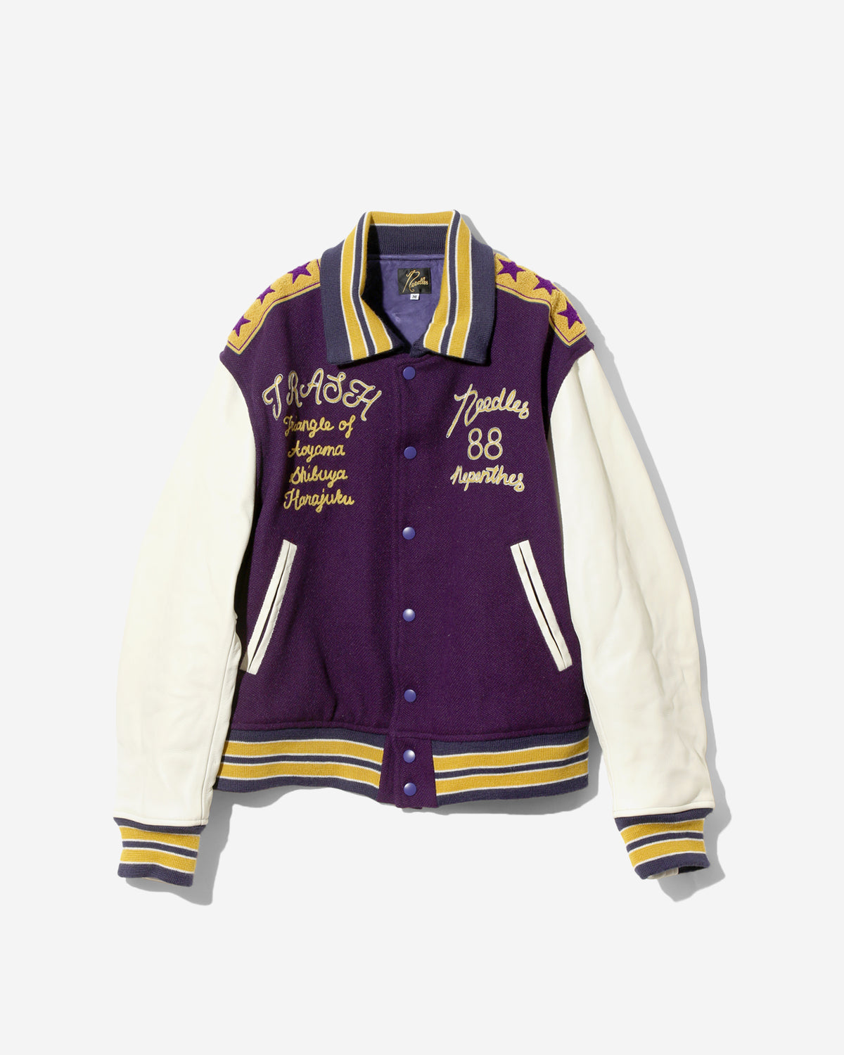 Lettered Jacket - Wool Melton - Purple