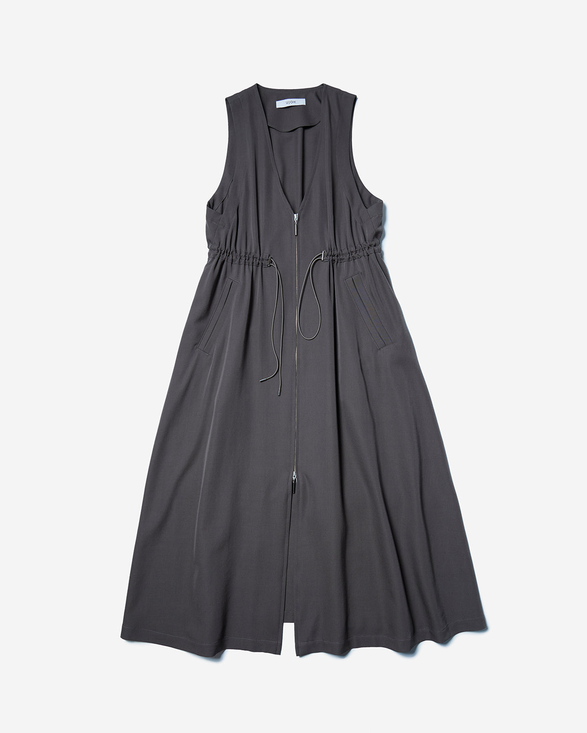 ZIP Flare Dress - Olive Gray