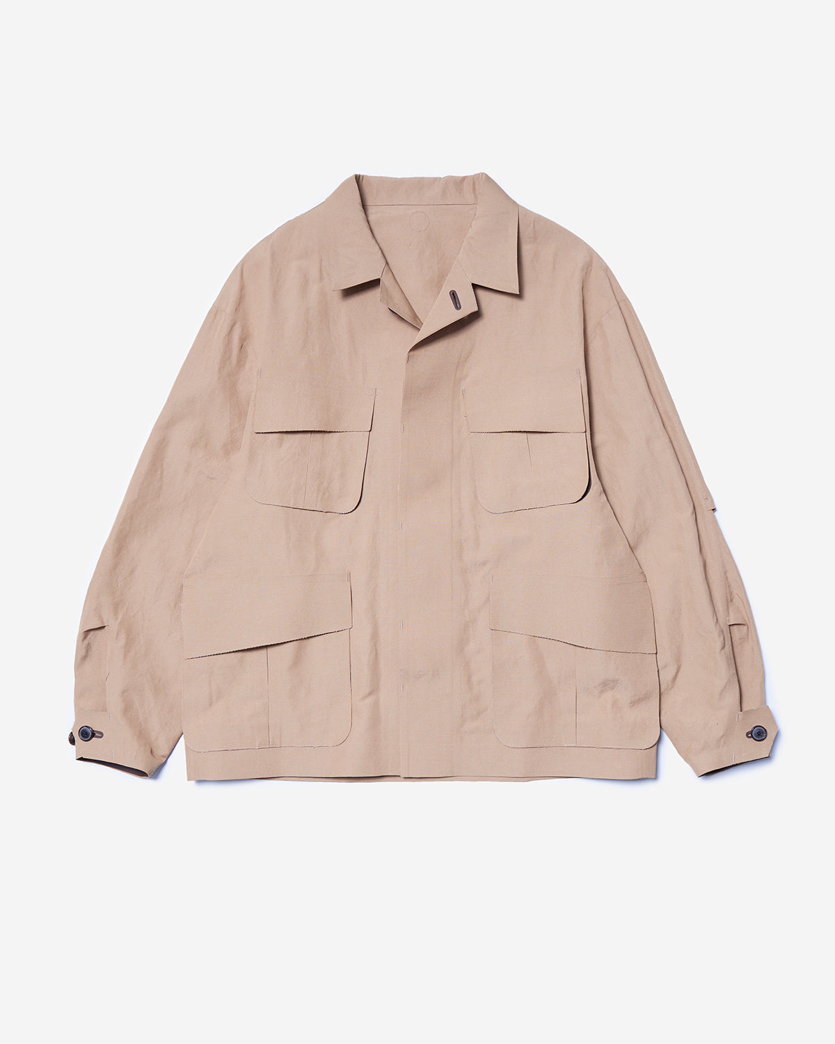06PNJ2 - Memory Linen Fatigue Blouson - Beige