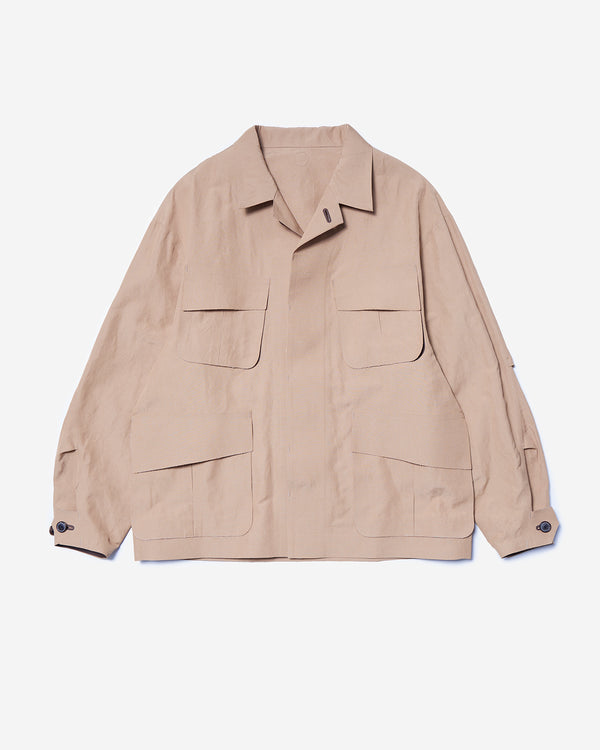 06PNJ2 - Memory Linen Fatigue Blouson - Beige