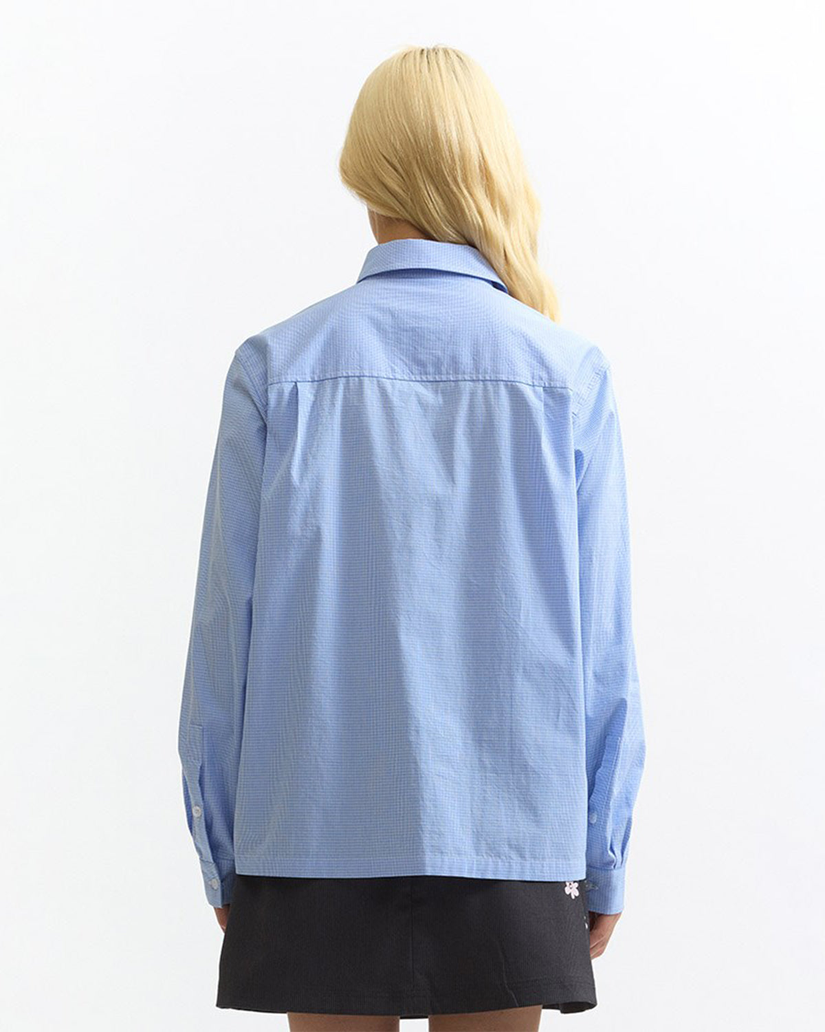 Alien Kiss Gingham Shirt - Powder Blue Gingham