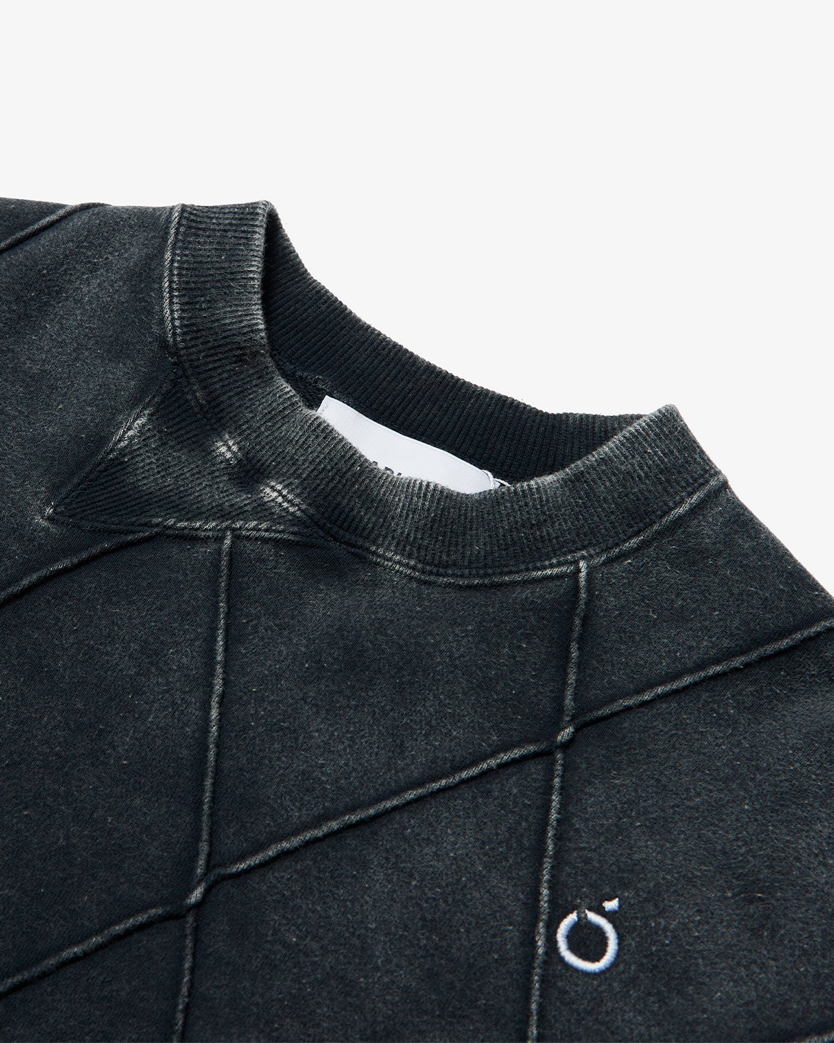 Hand Dye Diamond Twist Sweat - Black