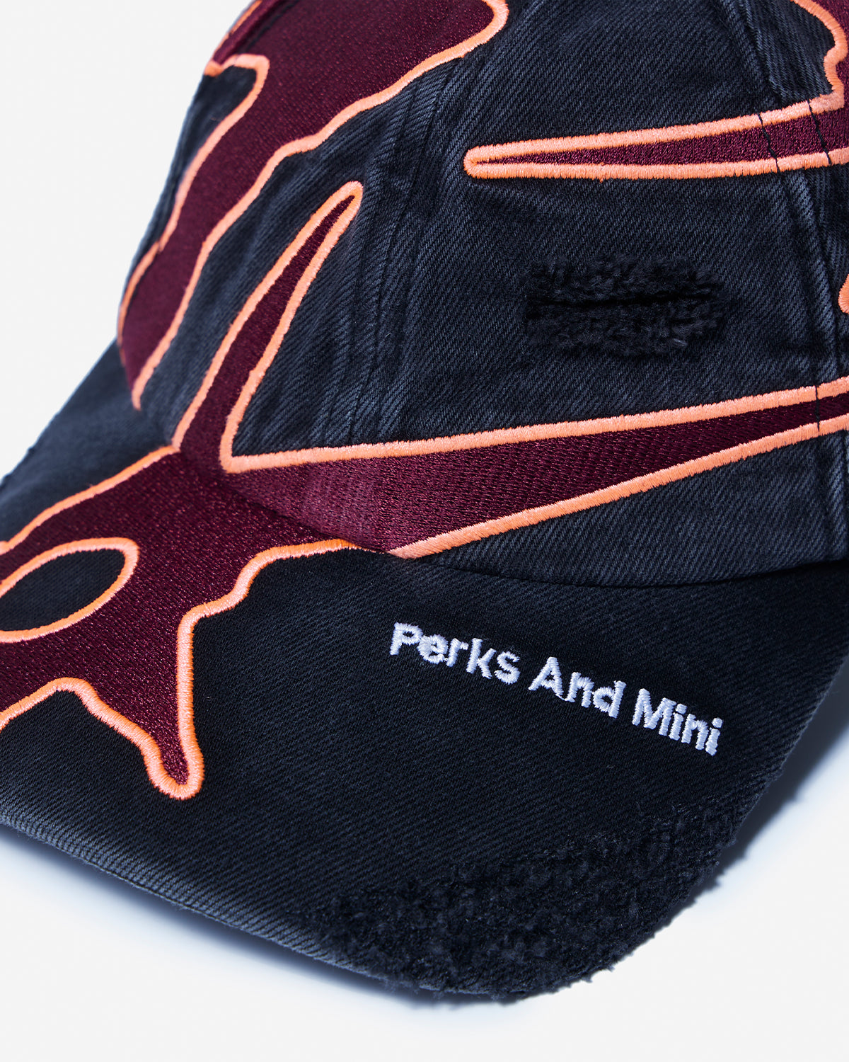 Seven Eighths Baseball Cap - Black Wash / Deep Red