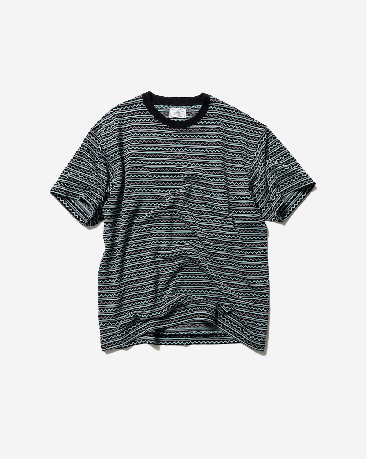 Unlikely Jacquard Knit Tee - Black / Turquoise