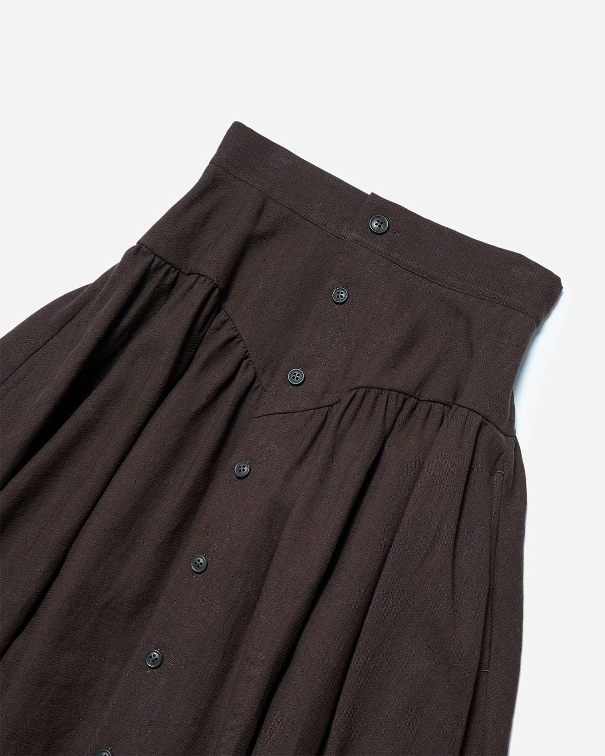 Yoke Cut Gathered SKT - Chocolate