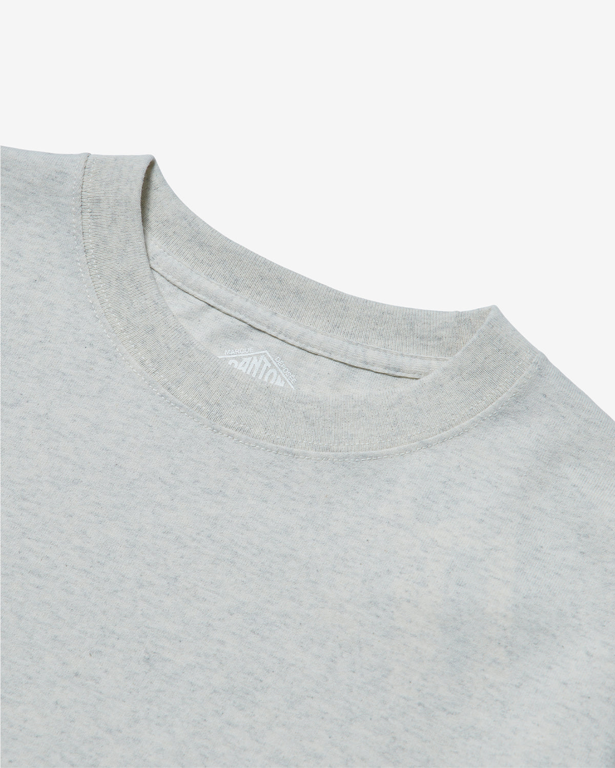Mens Long Sleeve T-Shirt Plain - Heather Ivory