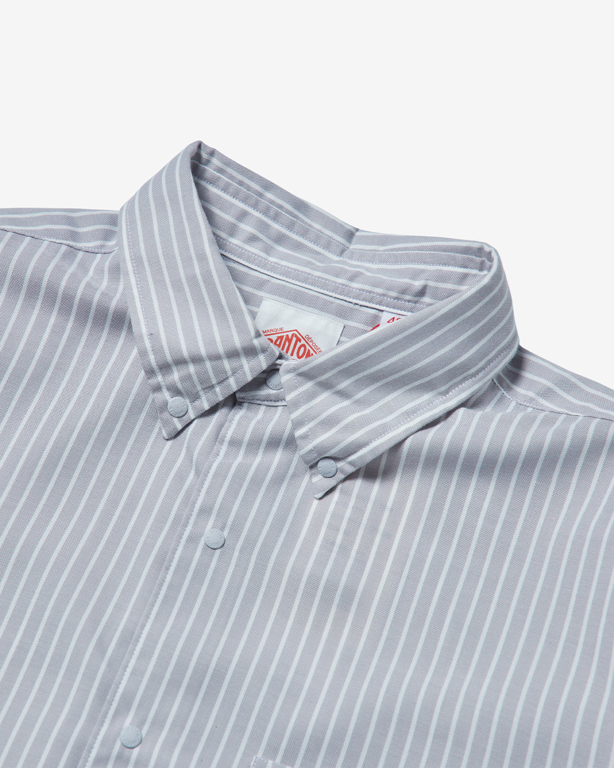 Mens Oxford B.D Shirt - Grey White Stripe