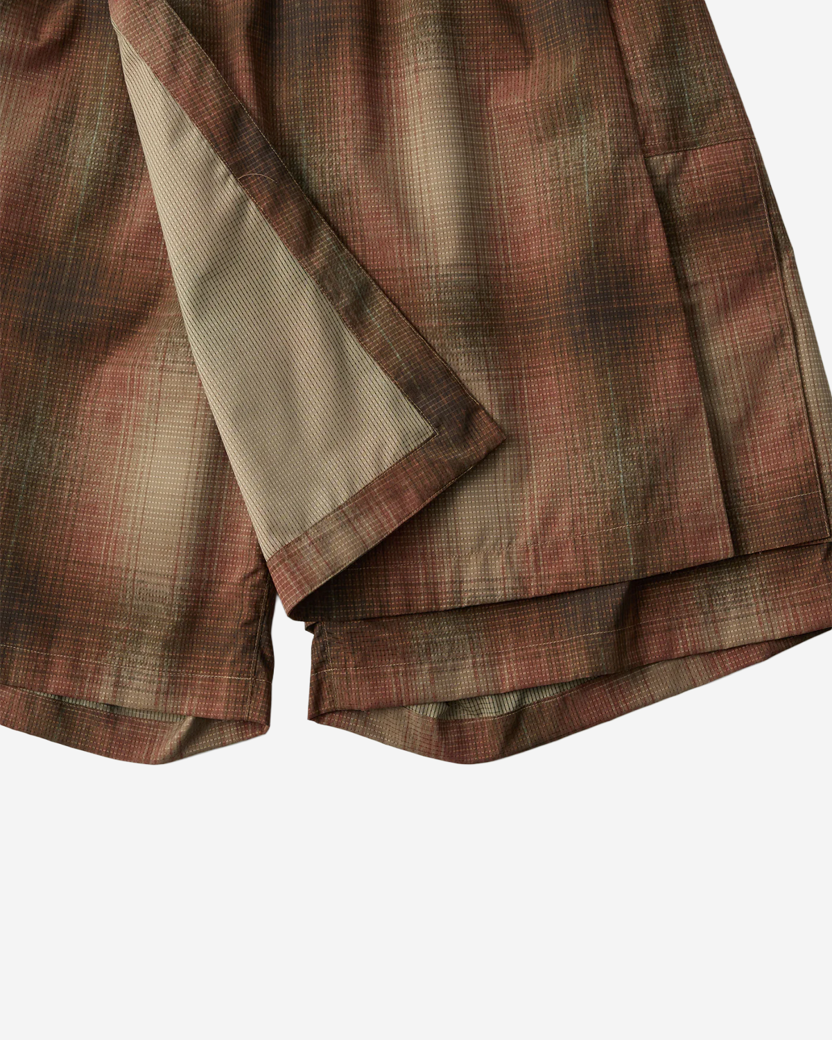 Ombre Check Skirt Pants - Brown
