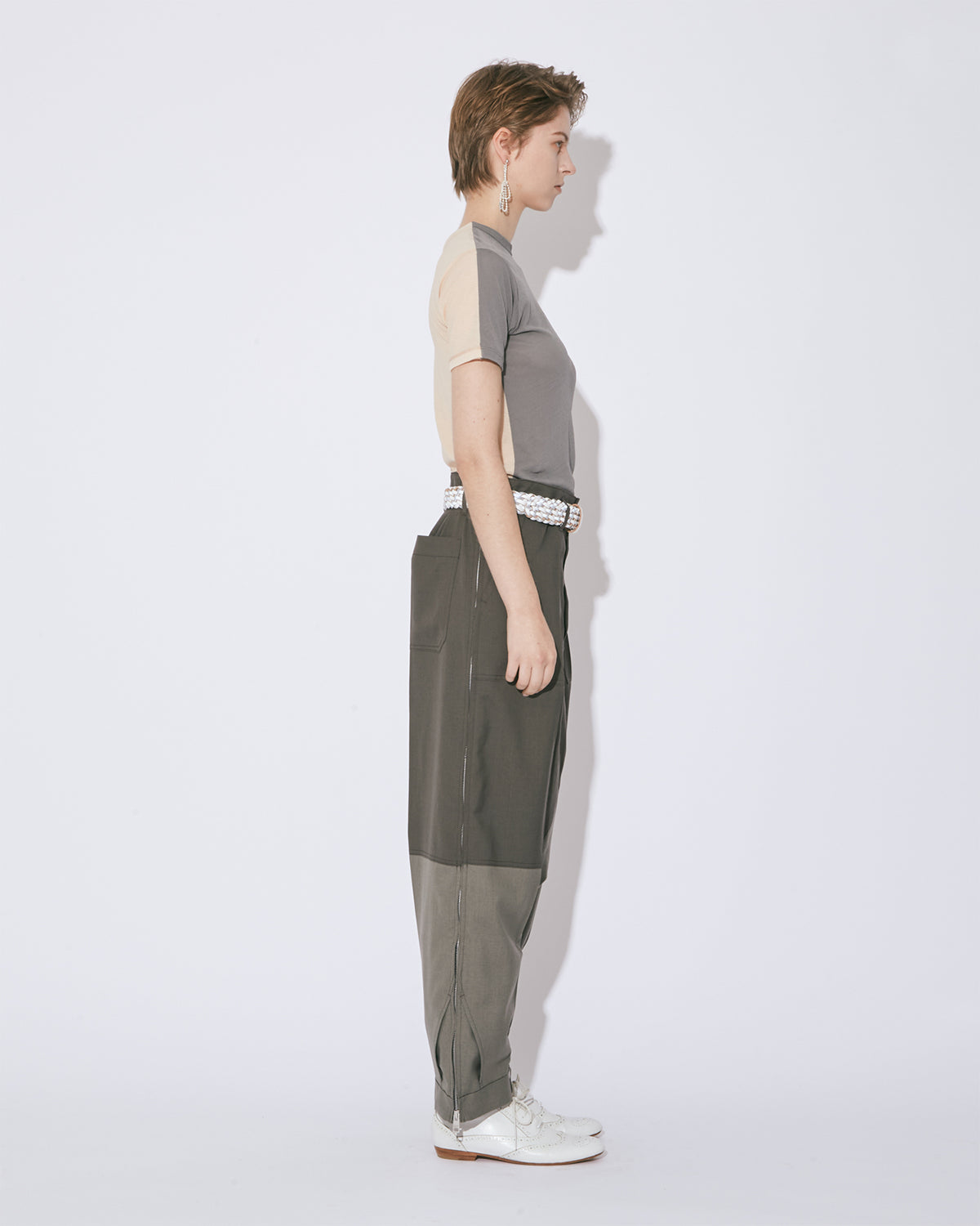 Double End Light Wool Tropical Pants - Khaki