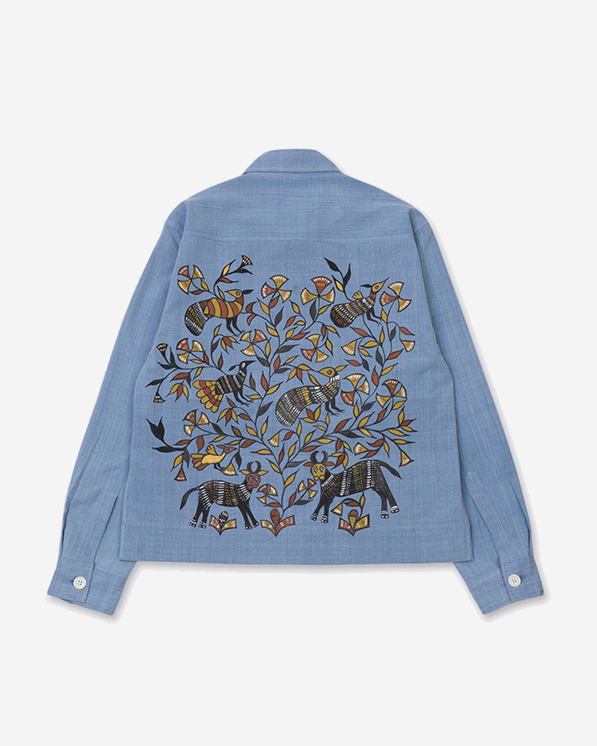 Bodhi - Boxy Fit 4 Button Lined Jacket - Light Indigo