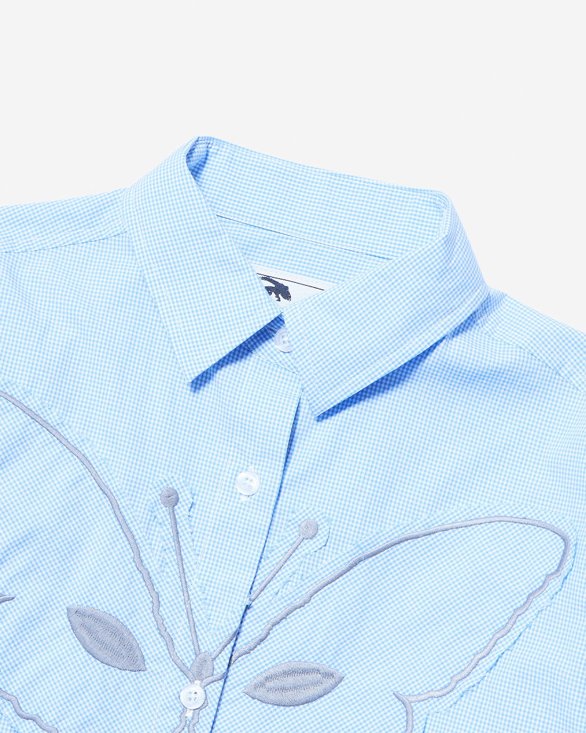 Alien Kiss Gingham Shirt - Powder Blue Gingham