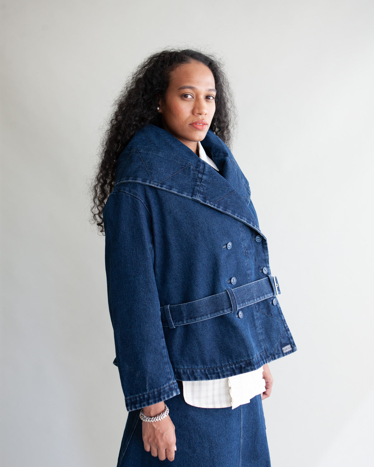 Short Mackinaw Coat - Denim