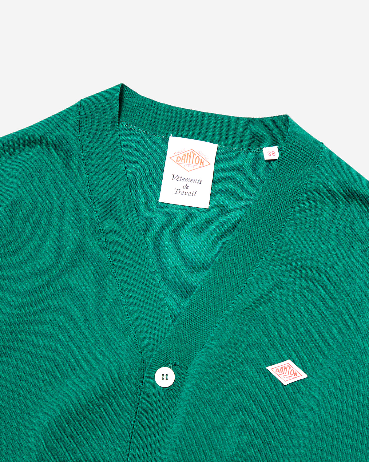 Mens Jersey Knit V-Neck Cardigan - Green