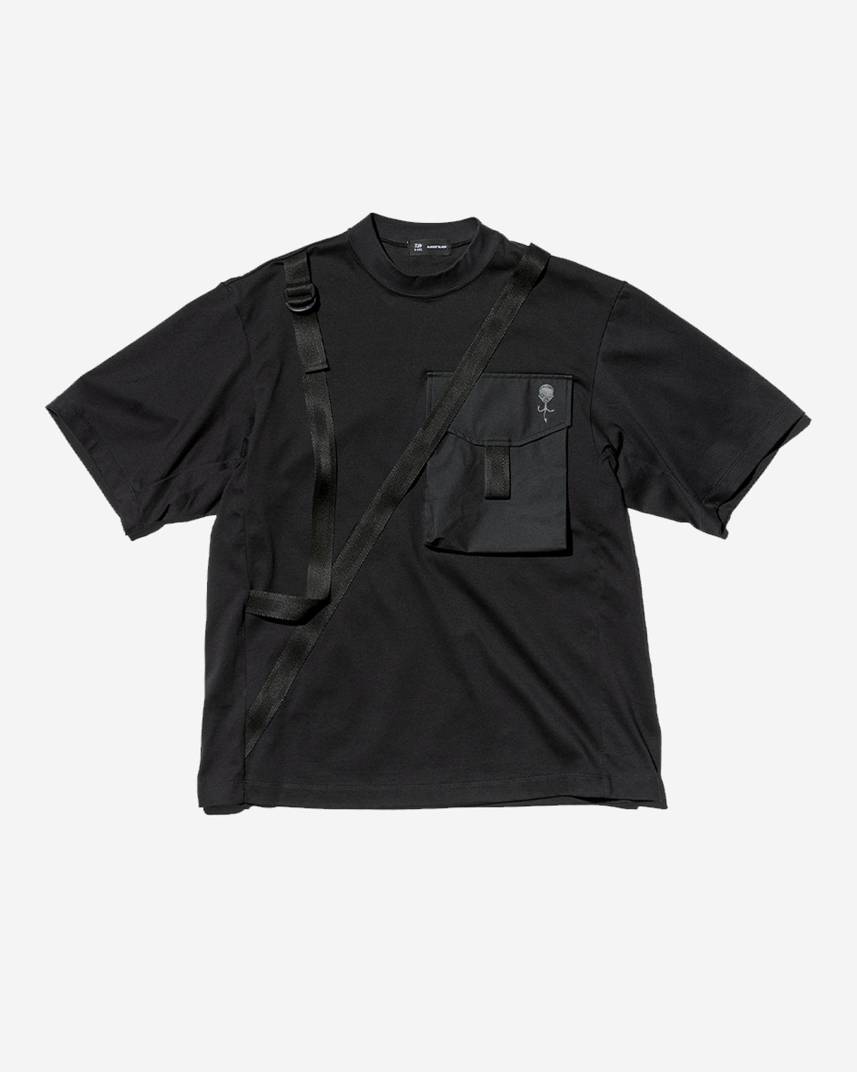 Hybrid Plating Cotton Polyester Short T-Shirt - Black