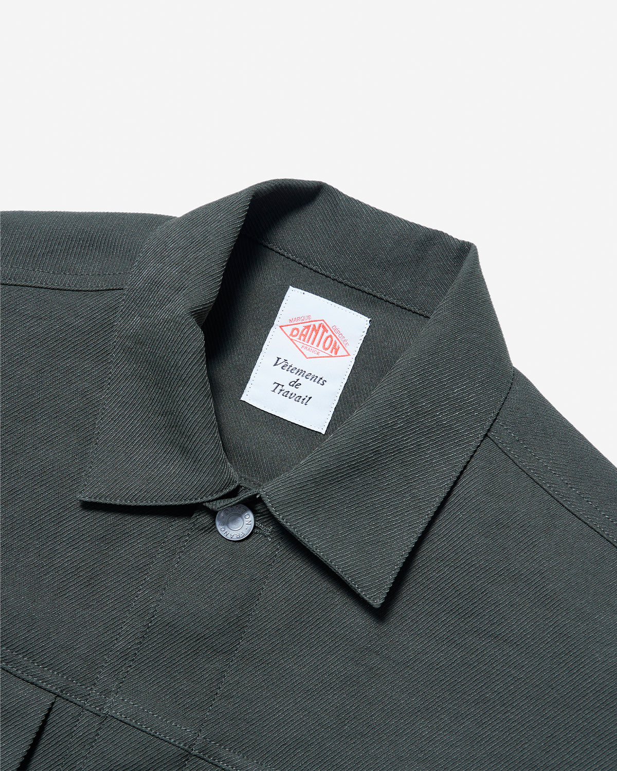 Mens Polyester Twill Jeans Jacket Style Shirt Blouson - Olive