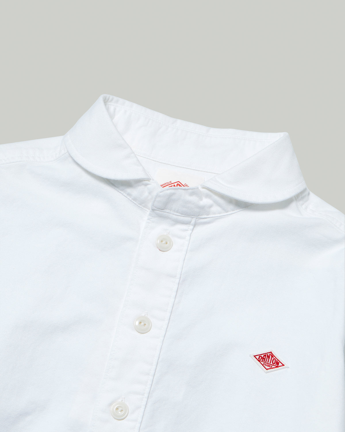 Womens Oxford Round Collar Pullover Shirt - White
