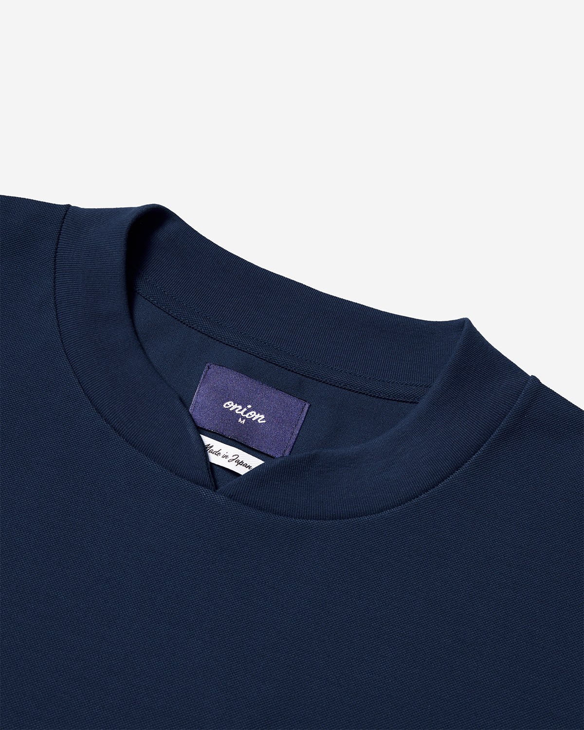Pique Y-Neck T-Shirt - Dark Navy