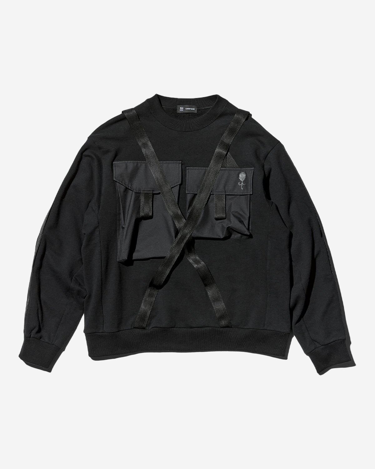 Cotton Fleece Long T-Shirt - Black