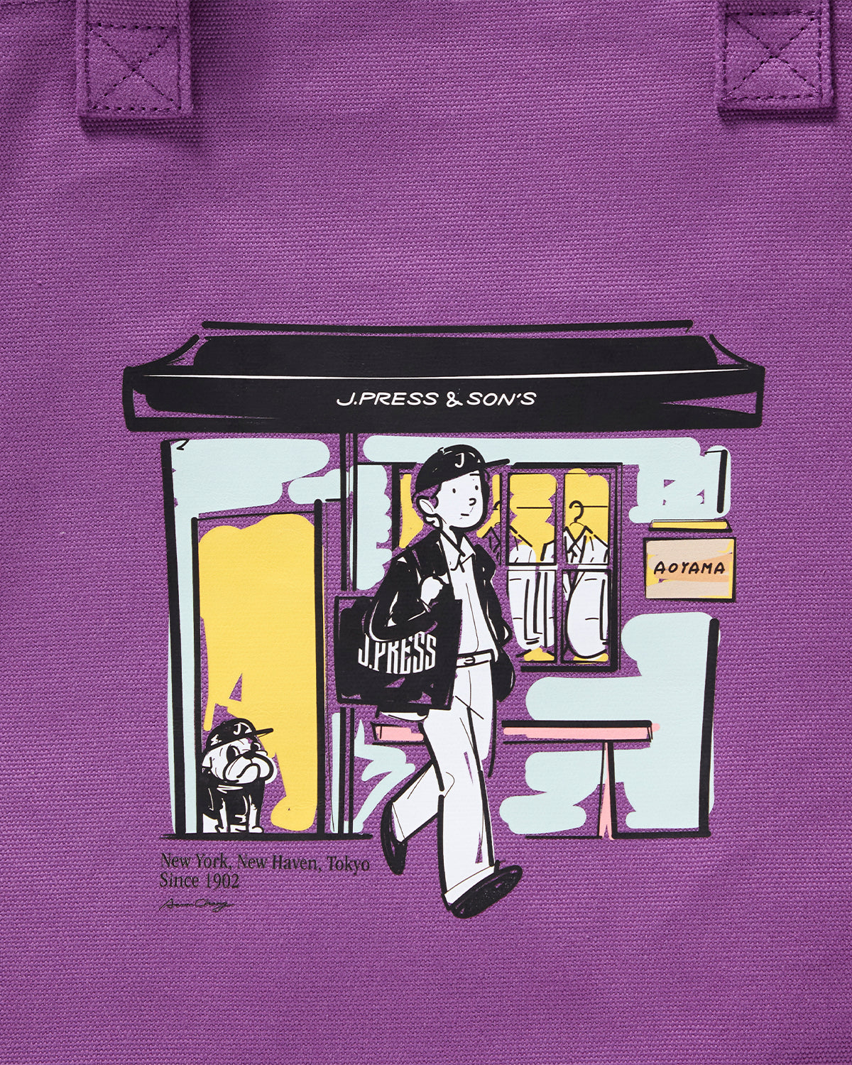 Aaron Illust Tote - Purple