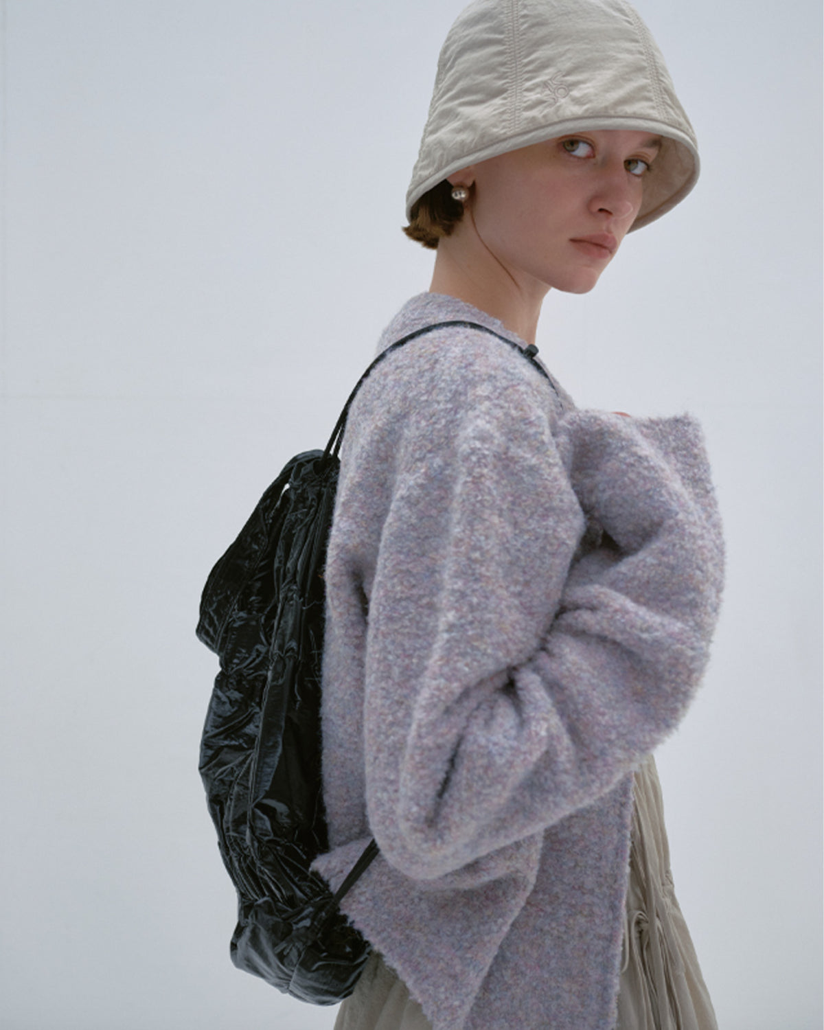 Tiered Banding Backpack - Glossy Black