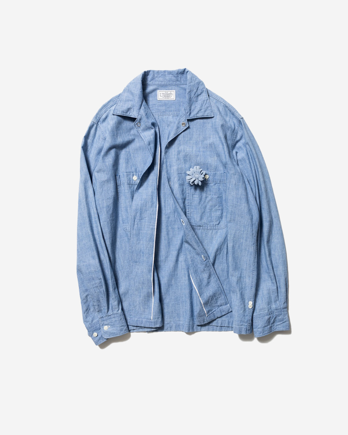 Unlikely Open Collar Chambray with Flower - Indigo – onionbkk.com Unlikely Open Collar Chambray with Flower - Indigo – onionbkk.com
