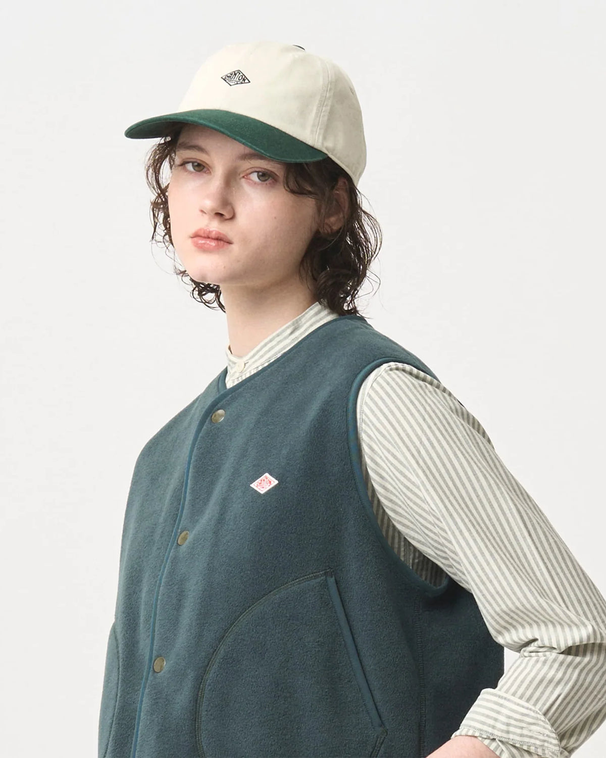 Chino Cloth 6Panel Cap 2Tone - Ecru Green Black