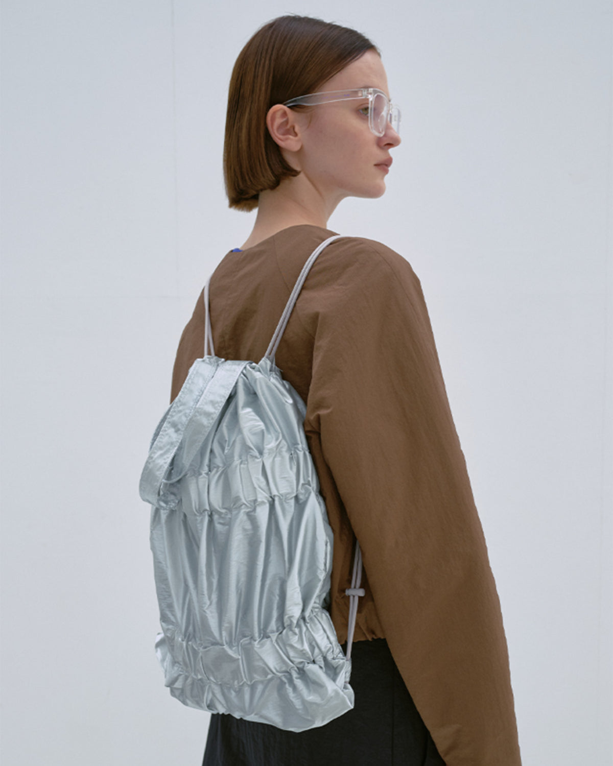 Tiered Banding Backpack - Silver