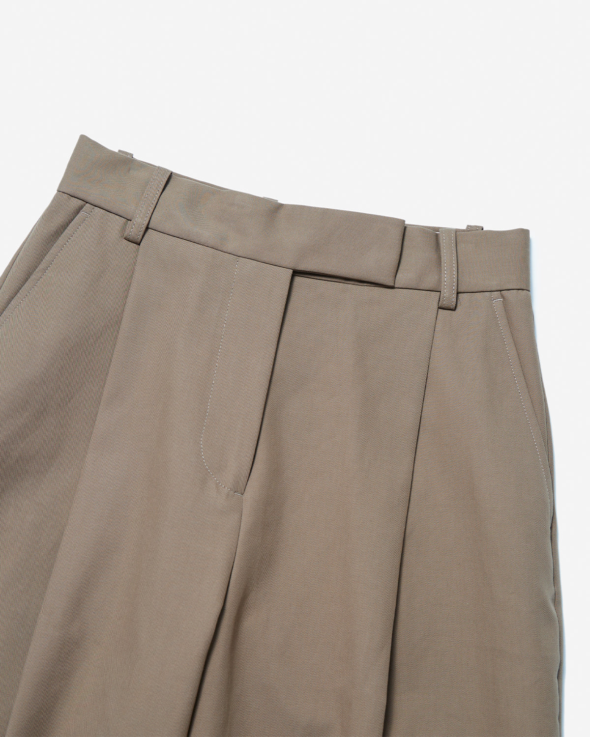 Nasser - Double Pleat Wide Leg Pant - Birch