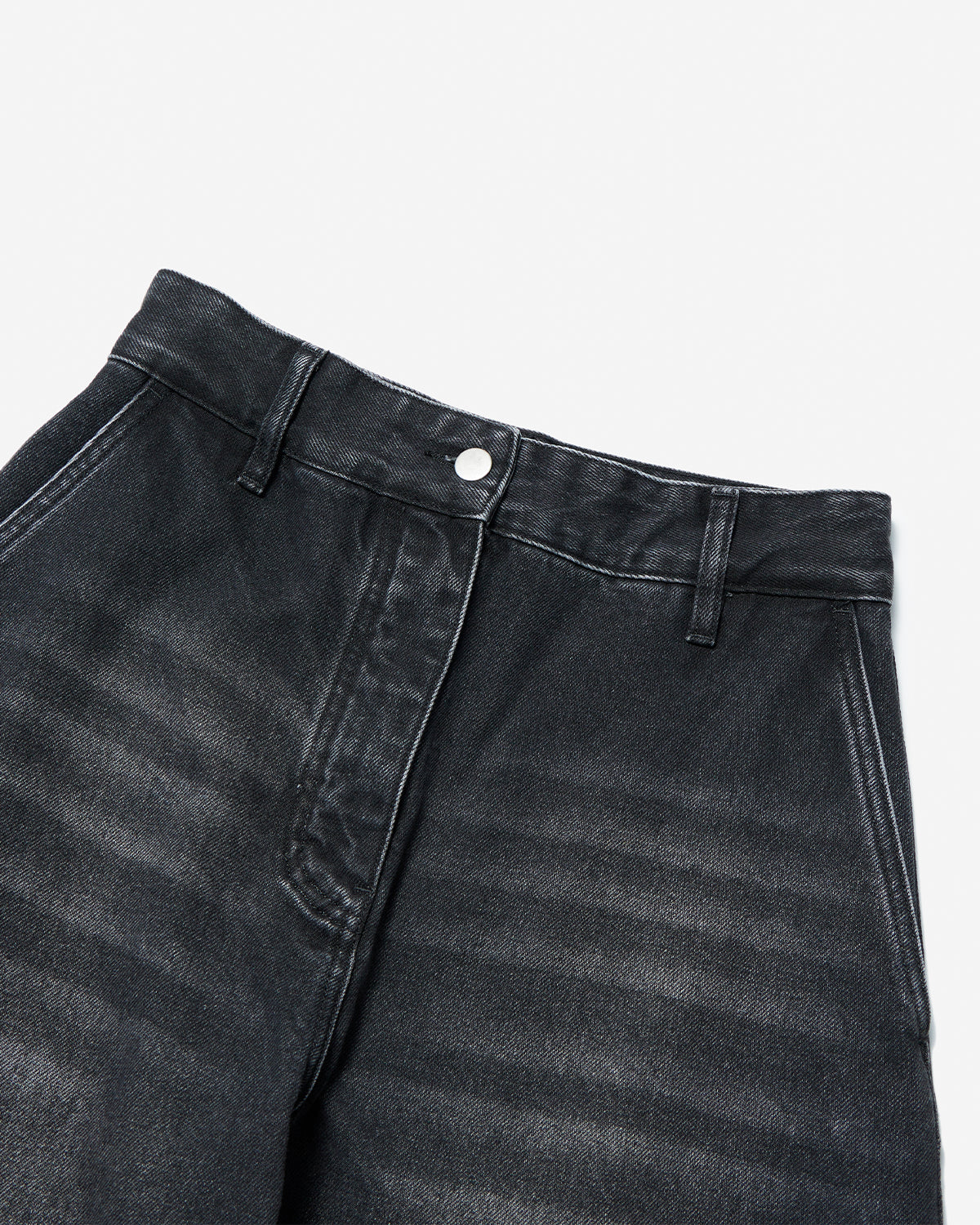 Chalco - Wide Crop Pant - Washed Black