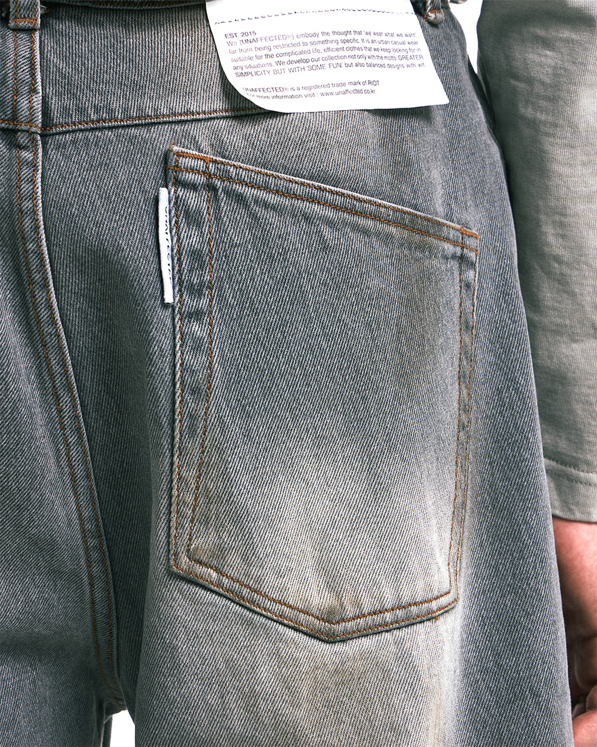 Curved Wide Denim - Dusty Grey