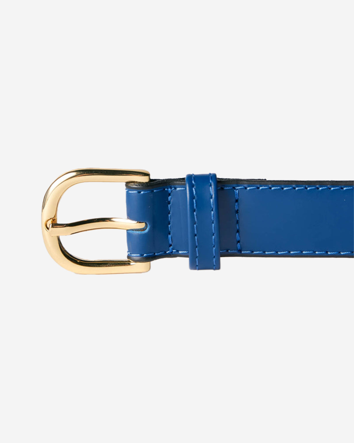 Slim Leather Belt - Navy