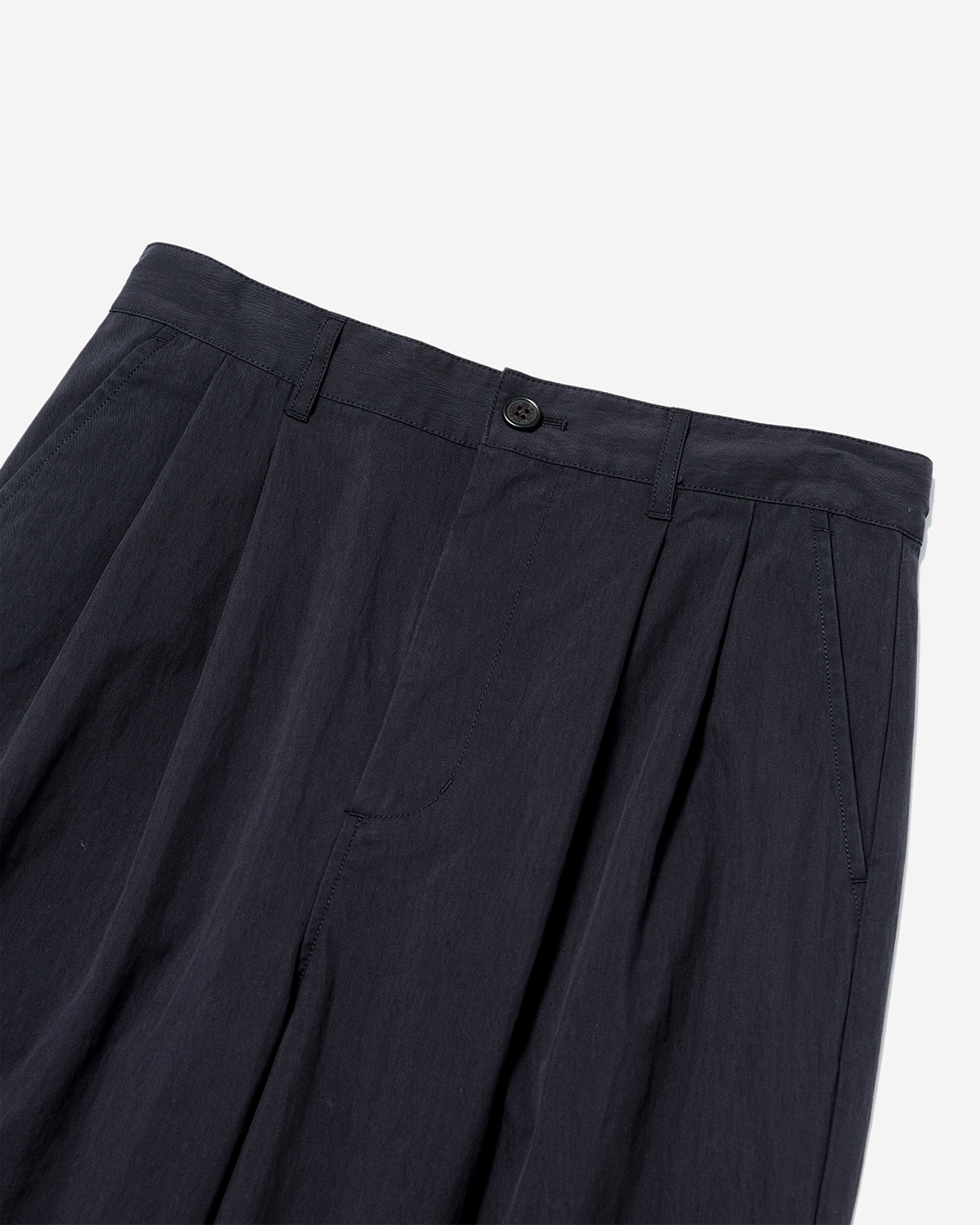 Mens C/N Twill Double Pleated Easy Pants - Navy
