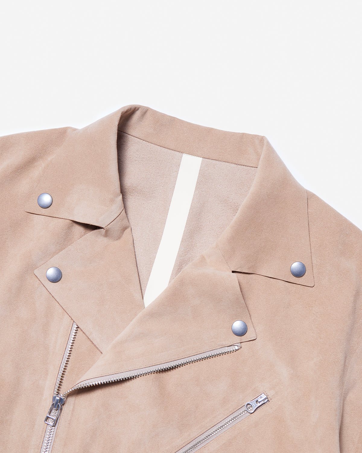 06CSBZ - Vegan Leather Biker Jacket - Beige