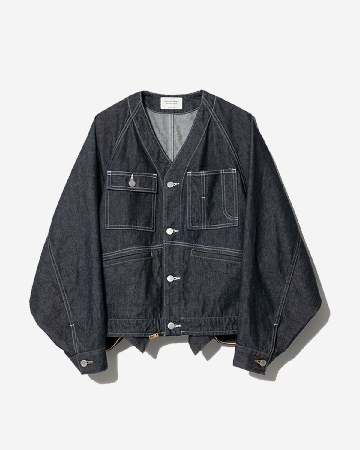 Double End Left Hand Twill Denim Blouson - Indigo