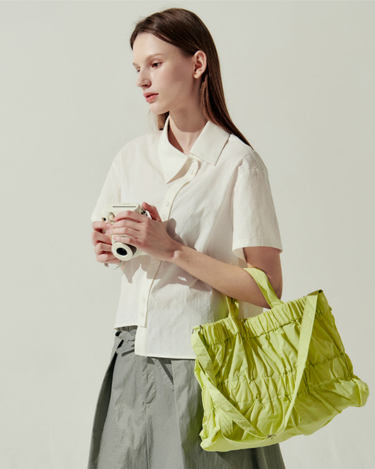 M Tiered Cross Bag - Lime Lemon