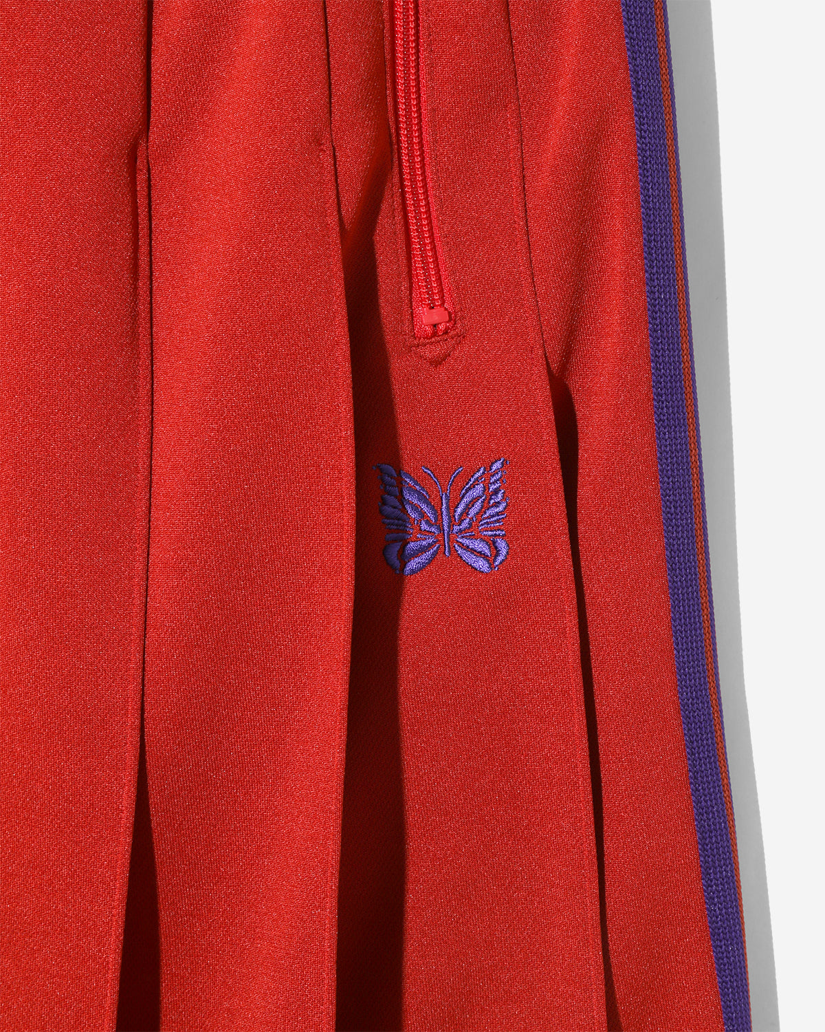 Pleated Track Skirt - Poly Smooth - Red