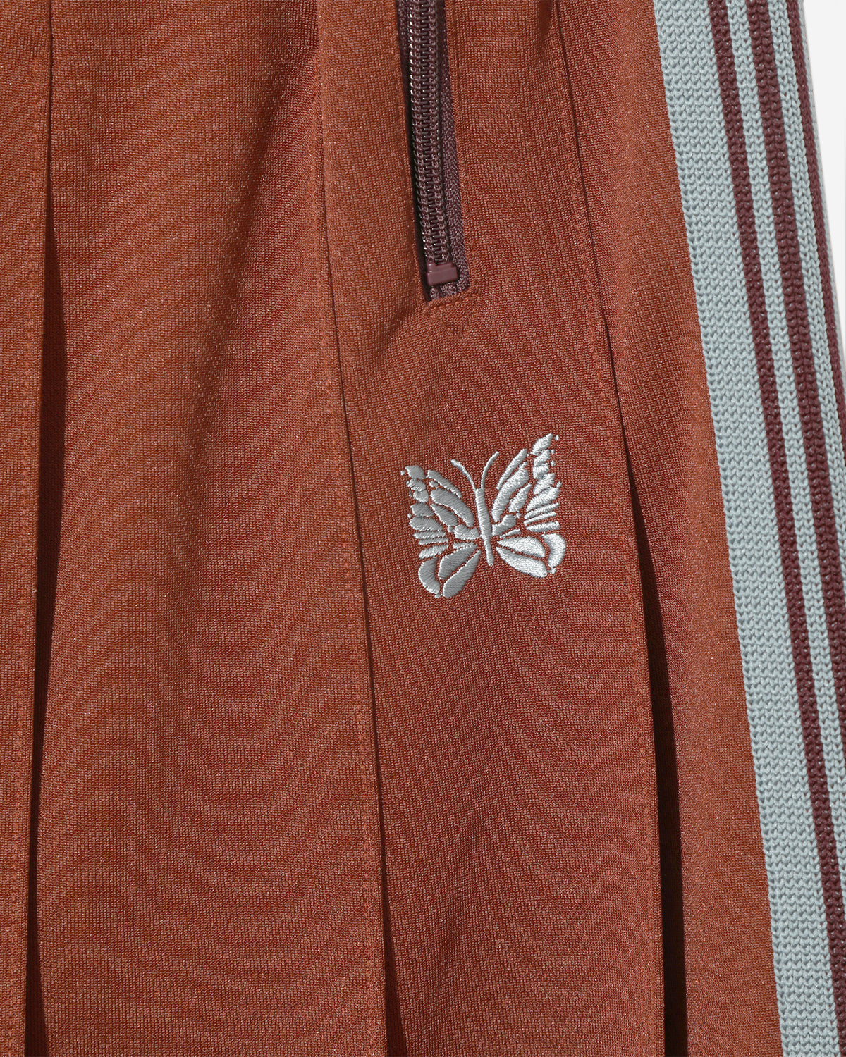 Pleated Track Skirt - Poly Smooth - Rust