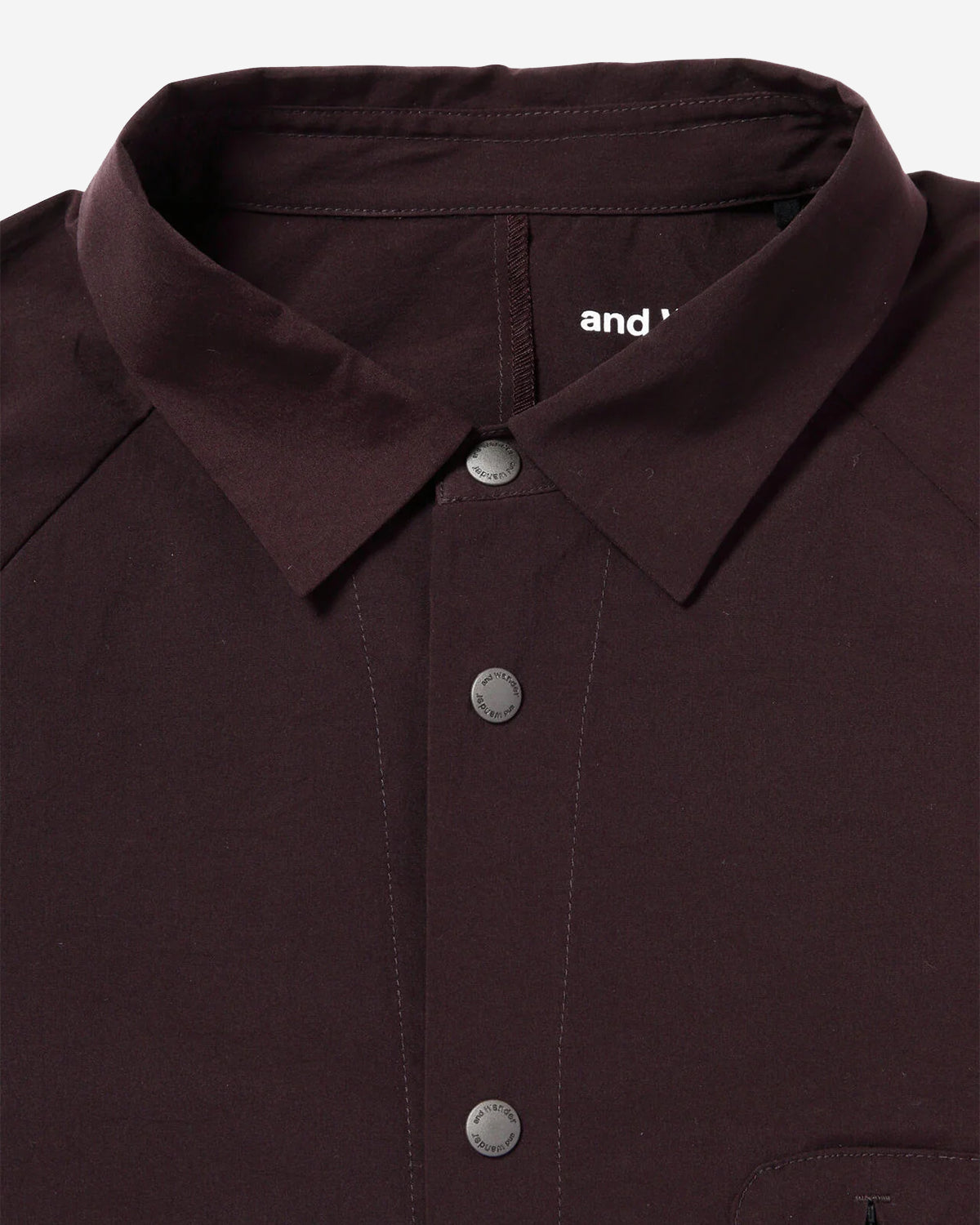 Fleece Base Band Collar Shirt - Bordeaux