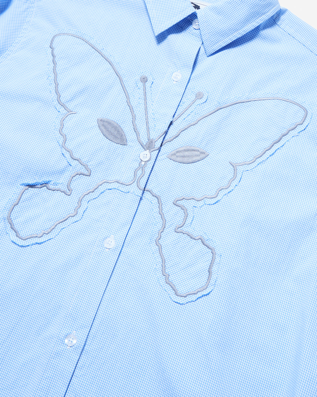 Alien Kiss Gingham Shirt - Powder Blue Gingham