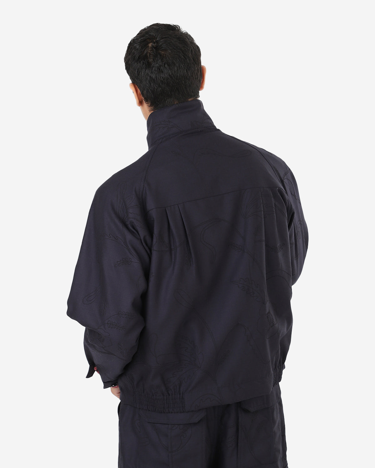 Stanley - Raglan Sleeve Lined Jacket With Two Way Zip - Wool Navy