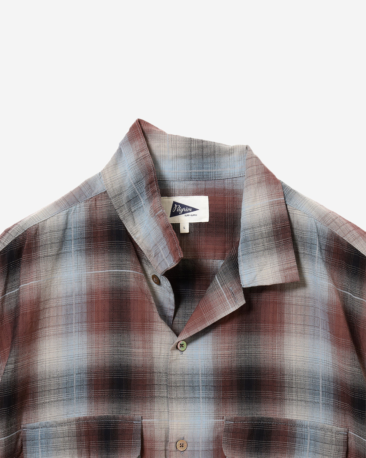 Sam Dobby Ombre Short Sleeve Shirt - Brown