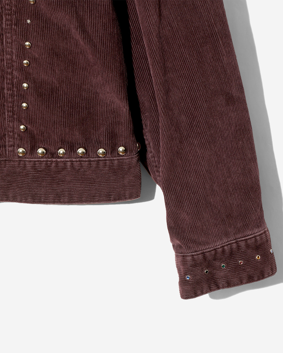 Studded Jean Jacket - 14W Corduroy - Burgundy