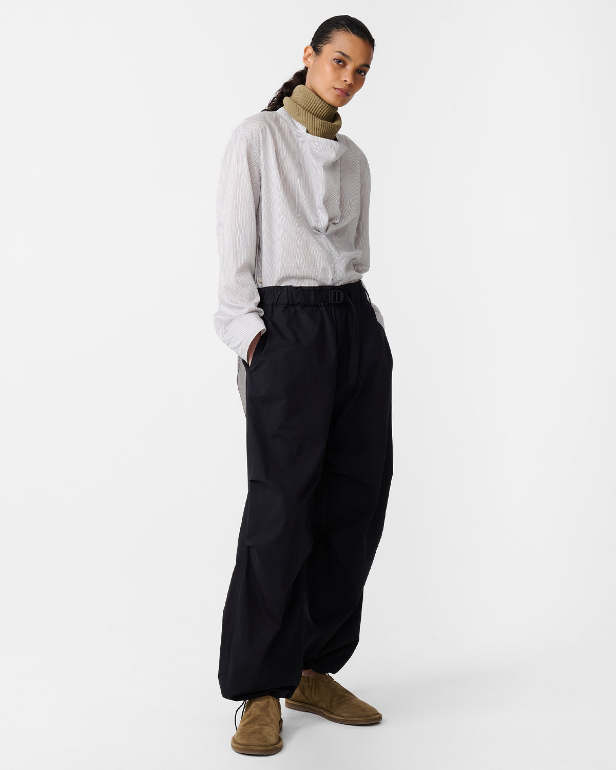 Pampa - Inverted Pleat Top - Chalk Stripe