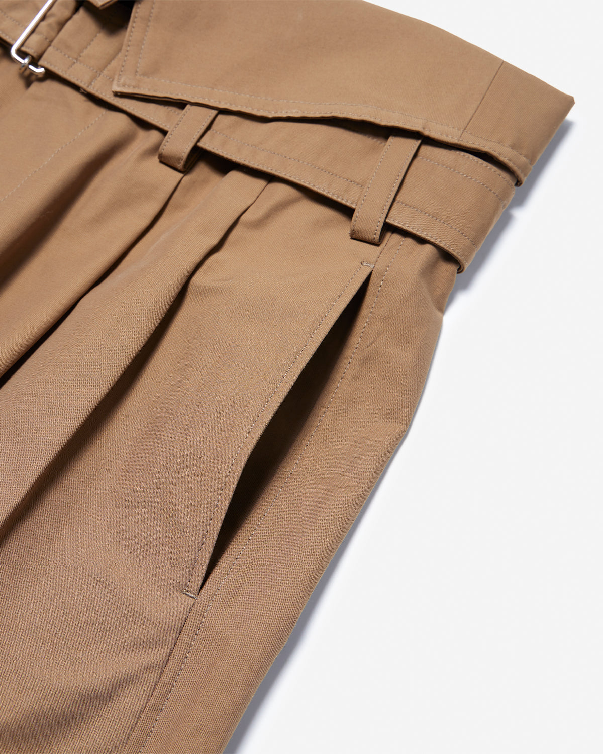 Fold Over Belt Wide PNT - Brown