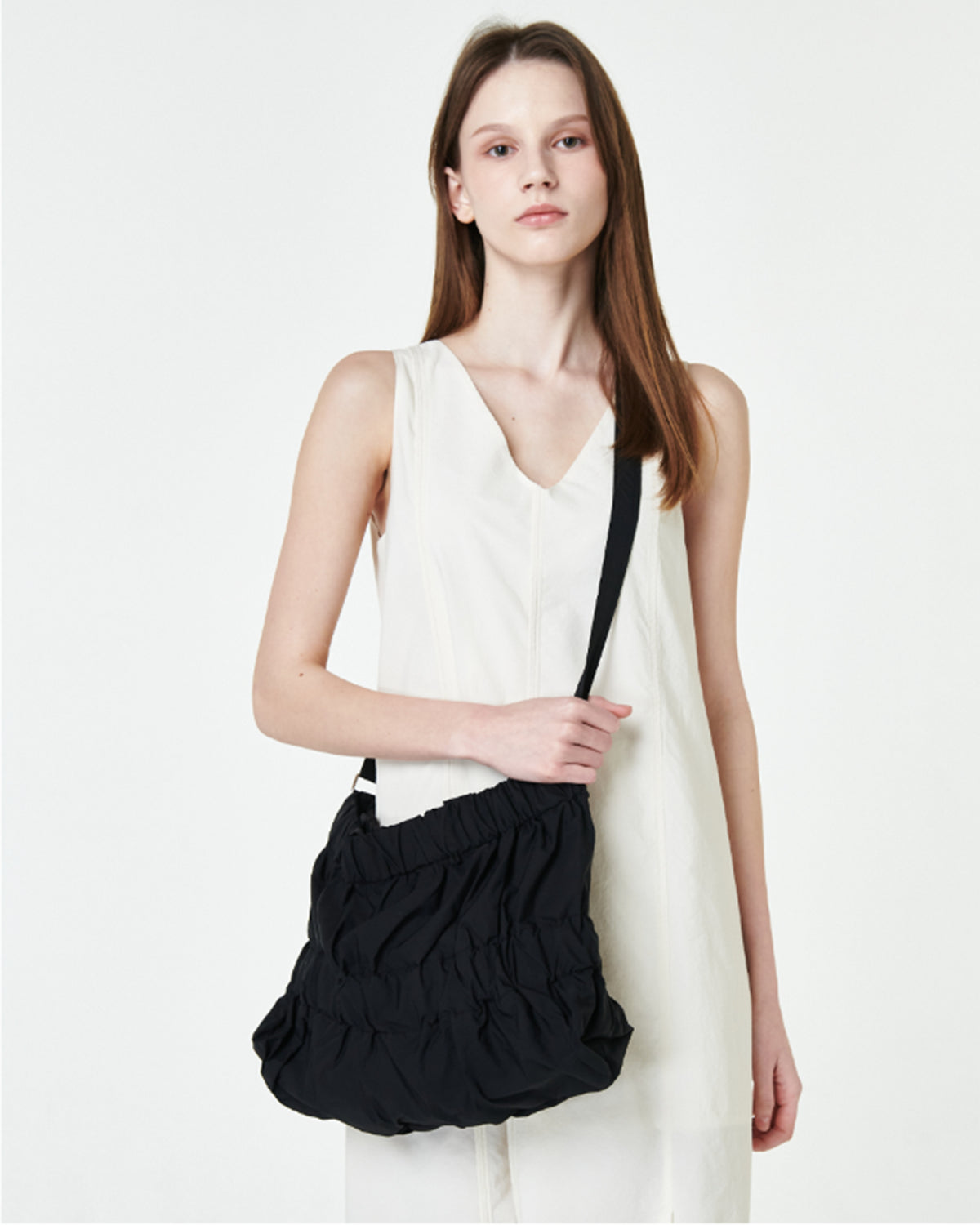 M Tiered Cross Bag - Black