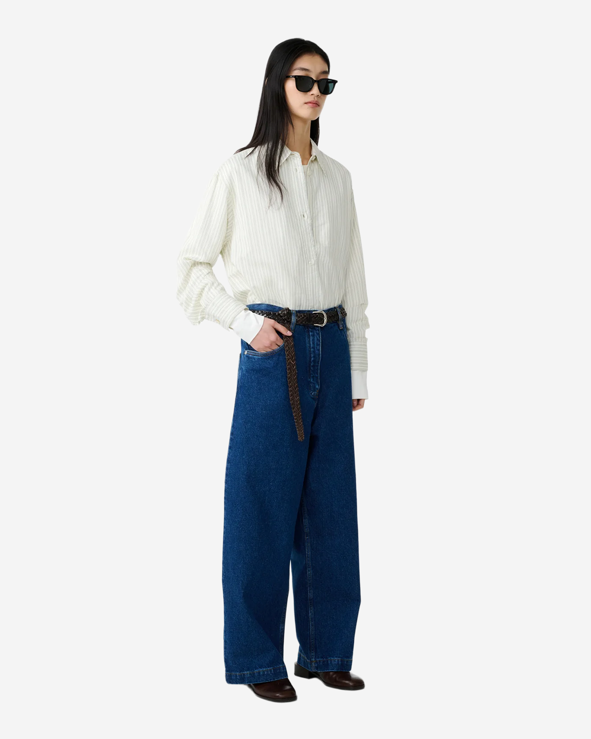 Rouen - Classic Oversized Sheer Shirt - Parchment