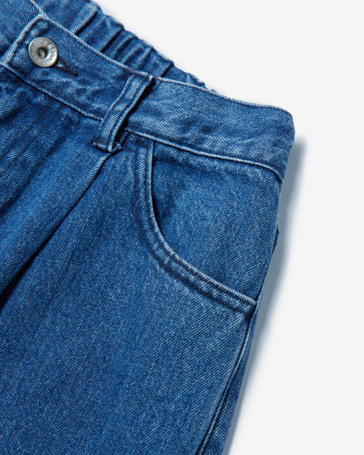 Womens Japanese Denim Tuck Straight Pants - Indigo