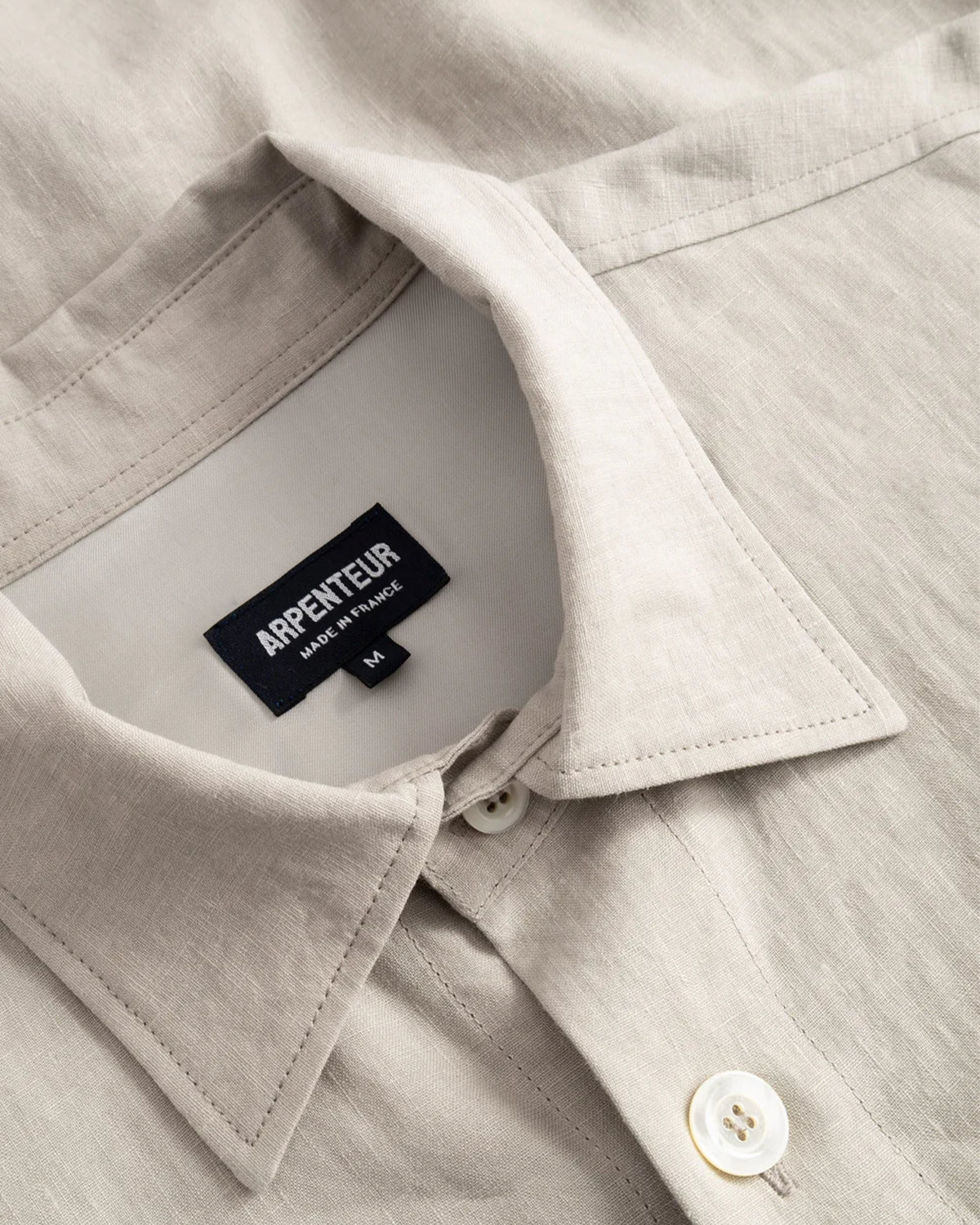 Sigma High Density Linen Unlined Overshirt  - Greige