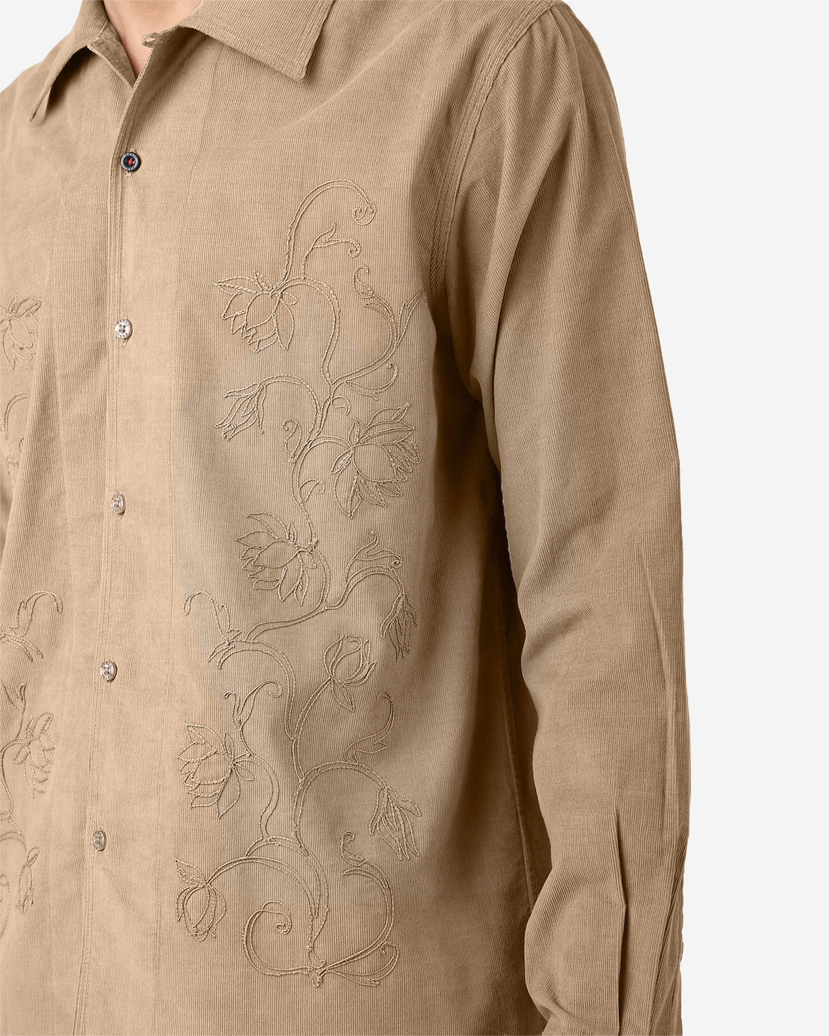 Chintan - Boxy Fit Open Collar LS Shirt - Sand